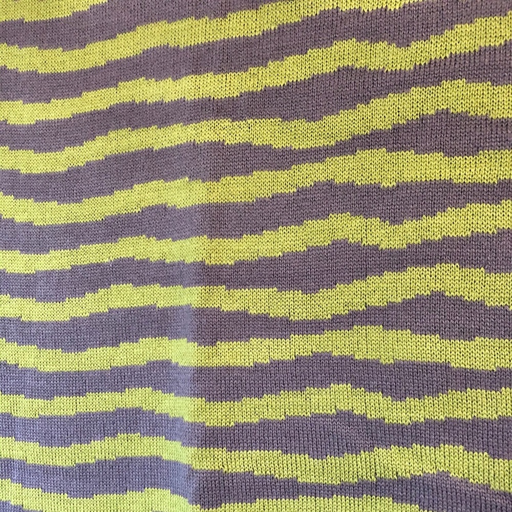 Striped Knit Infinity Scarf - Dark Grey and Green - Picture 6 of 7